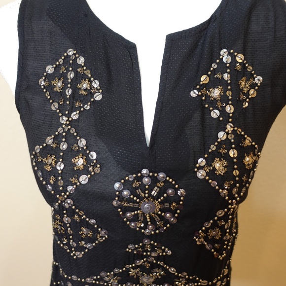 Lucky Brand Black Beaded Sleeveless Top - Picture 3 of 13